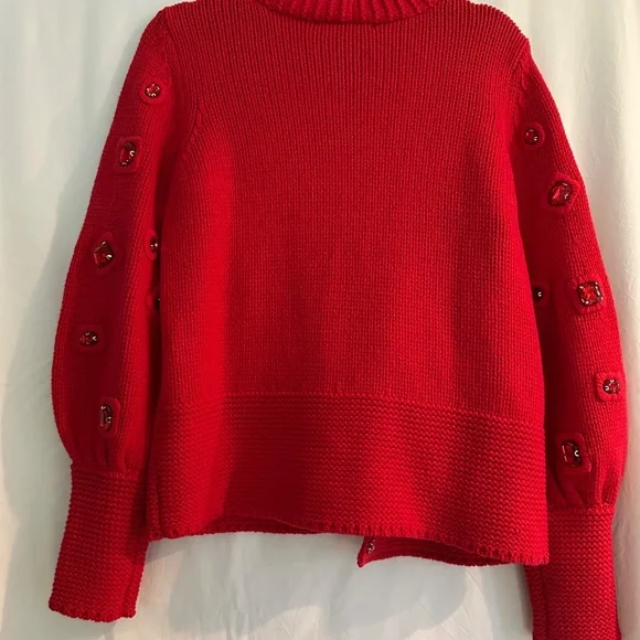 Boston Proper Red Gem Cardigan - Picture 7 of 7